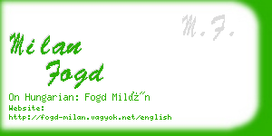 milan fogd business card